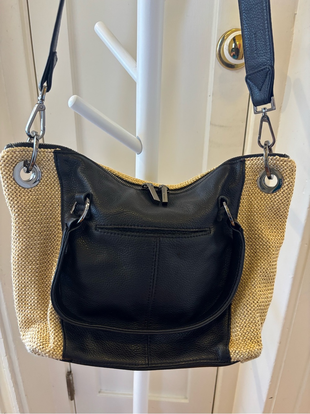 Hammitt Daniel Medium Satchel — Chaparral Raffia / Gunmetal - Picture 3 of 10